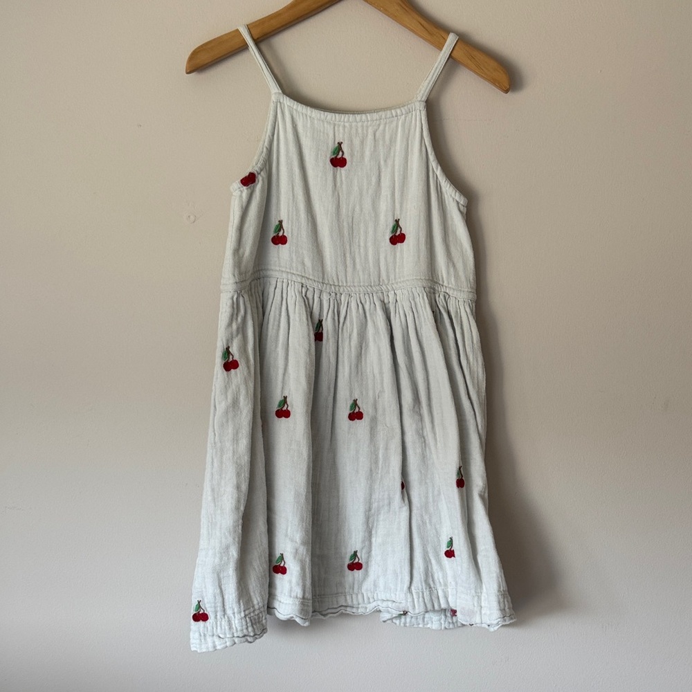 Pink Chicken Cherry Embroidered Dress